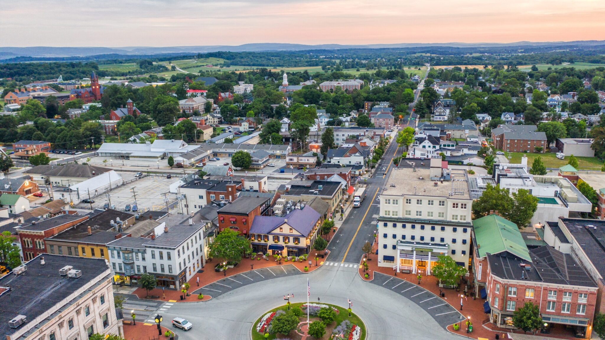 Gettysburg Hotel view from the drone