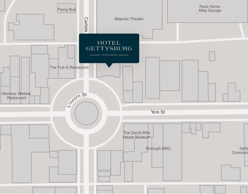 Location map of Gettysburg Hotel