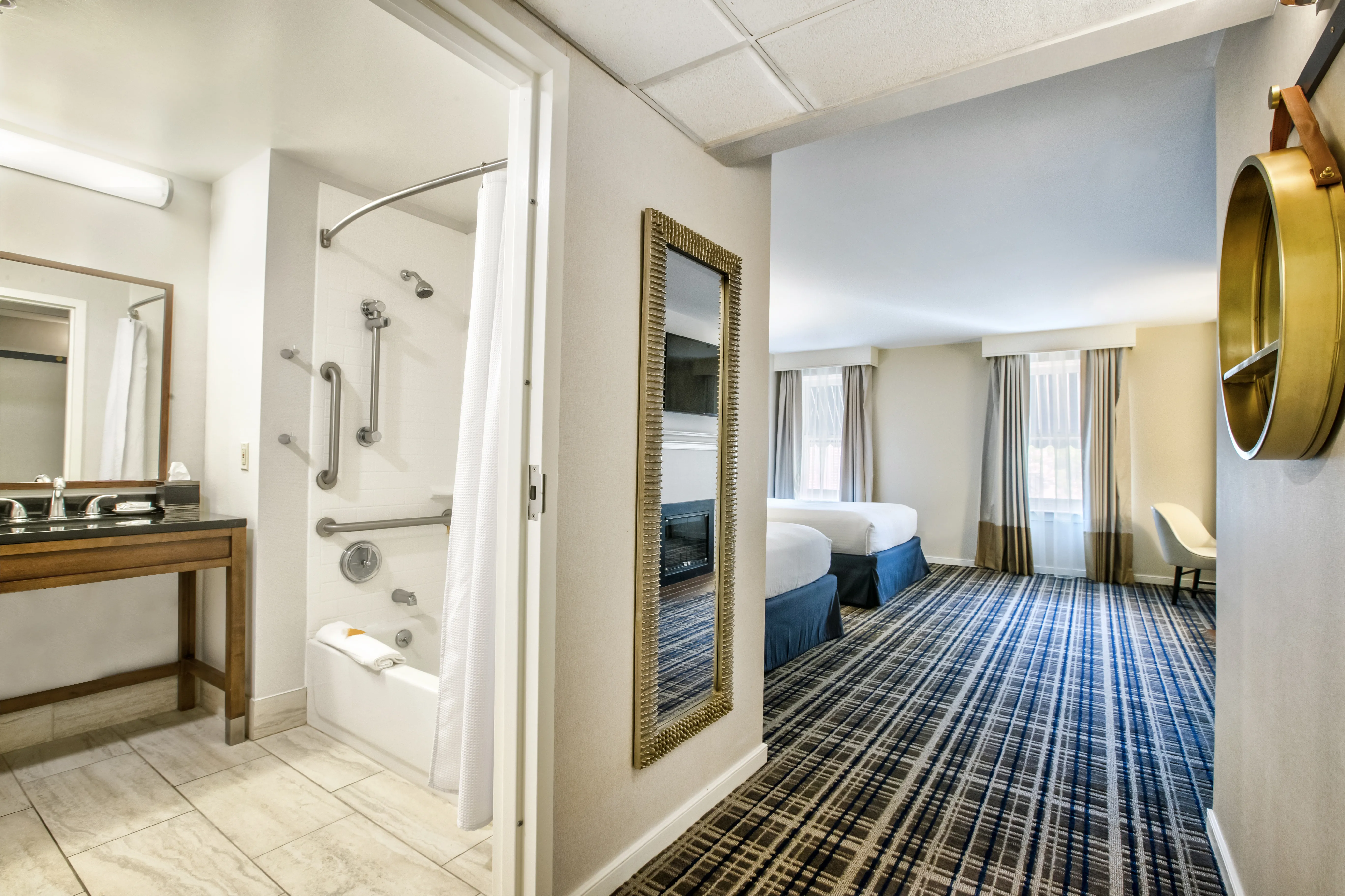 Two queen handicap accessible hotel room